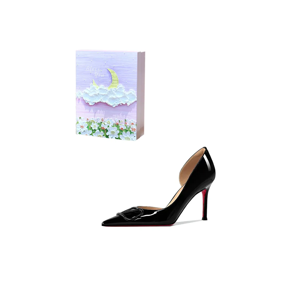 ROBINHOOD Фиолетовая луна Галактический Коробка Узкий каблук Высокие каблуки Женские