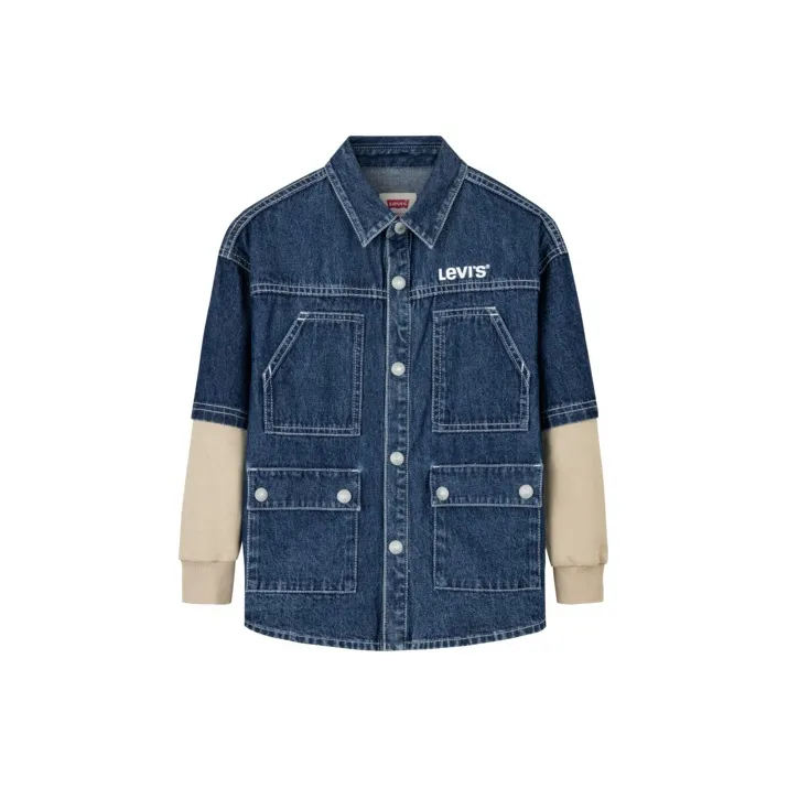 Levi's Удобный Mock Двухкомпонентная Рубашка Пальто Озеро Низ Синий Подростки
