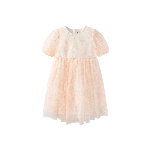 SEMIR KIDS Желтый и кофейный тон 00335 Платья для дошкольников