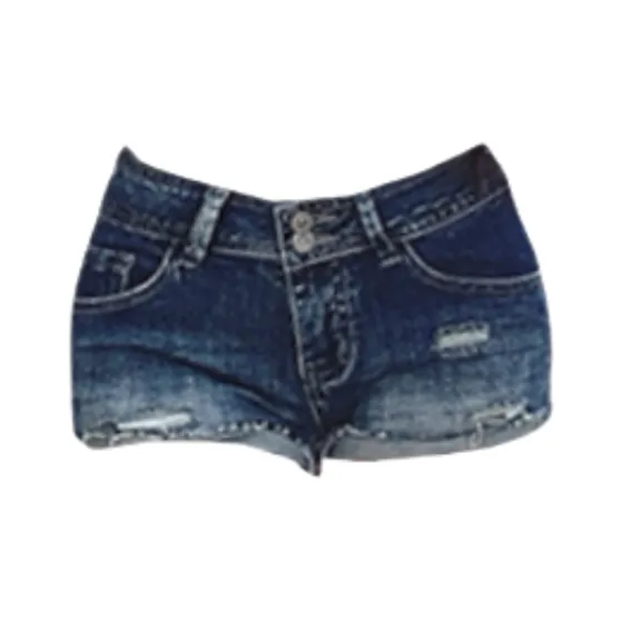 ZXZA Джинсовые шорты Женские Винтажные синие