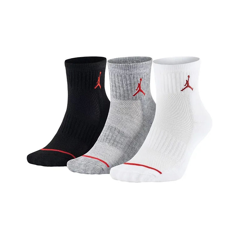Jordan Socks 3 Pack Black White Gray Teenagers
