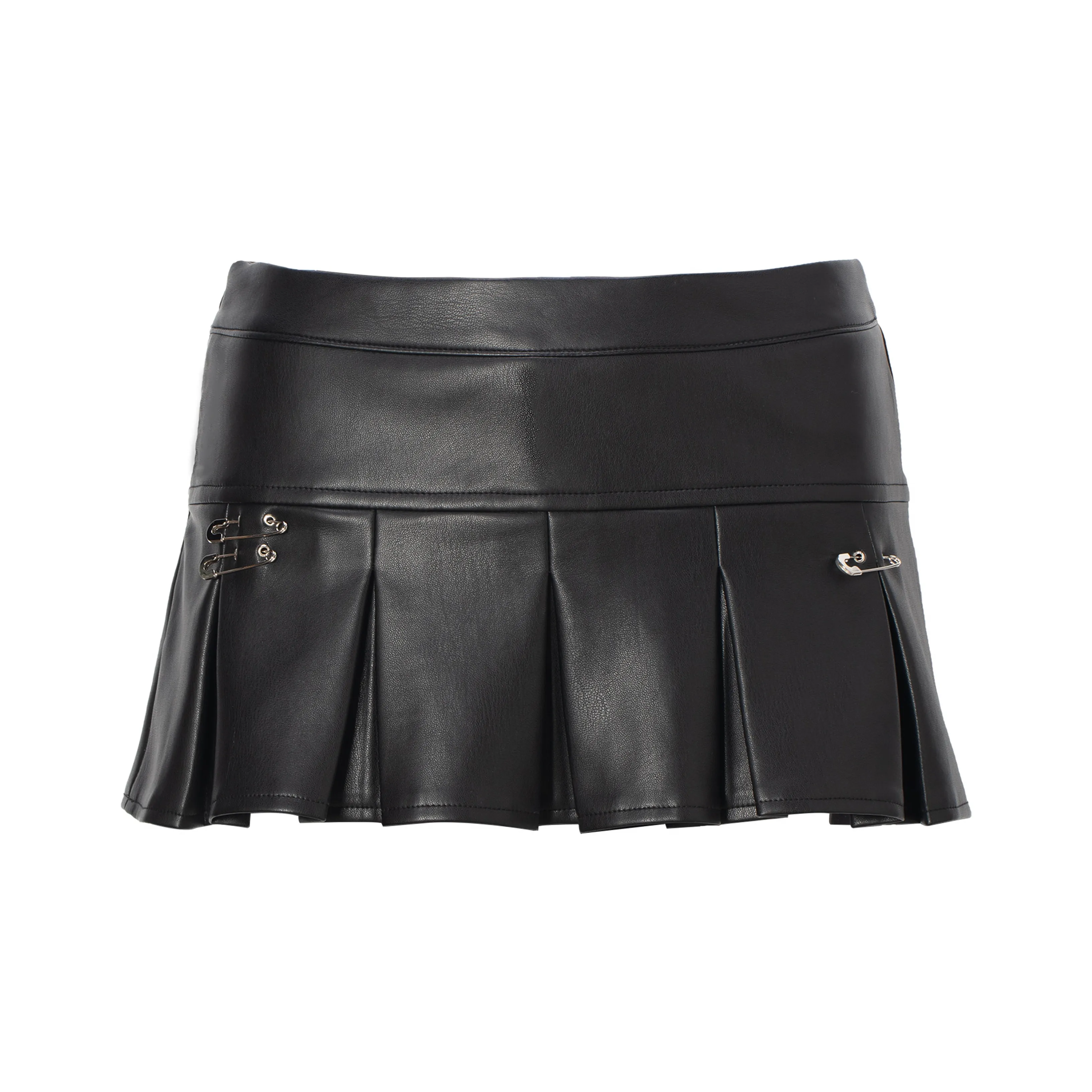 JYOSEI Leather Short Skirts Women's Black