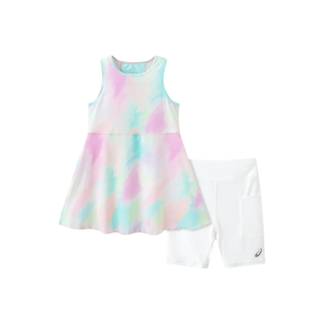 Asics Комплект с юбкой Розовый зеленый Подростки