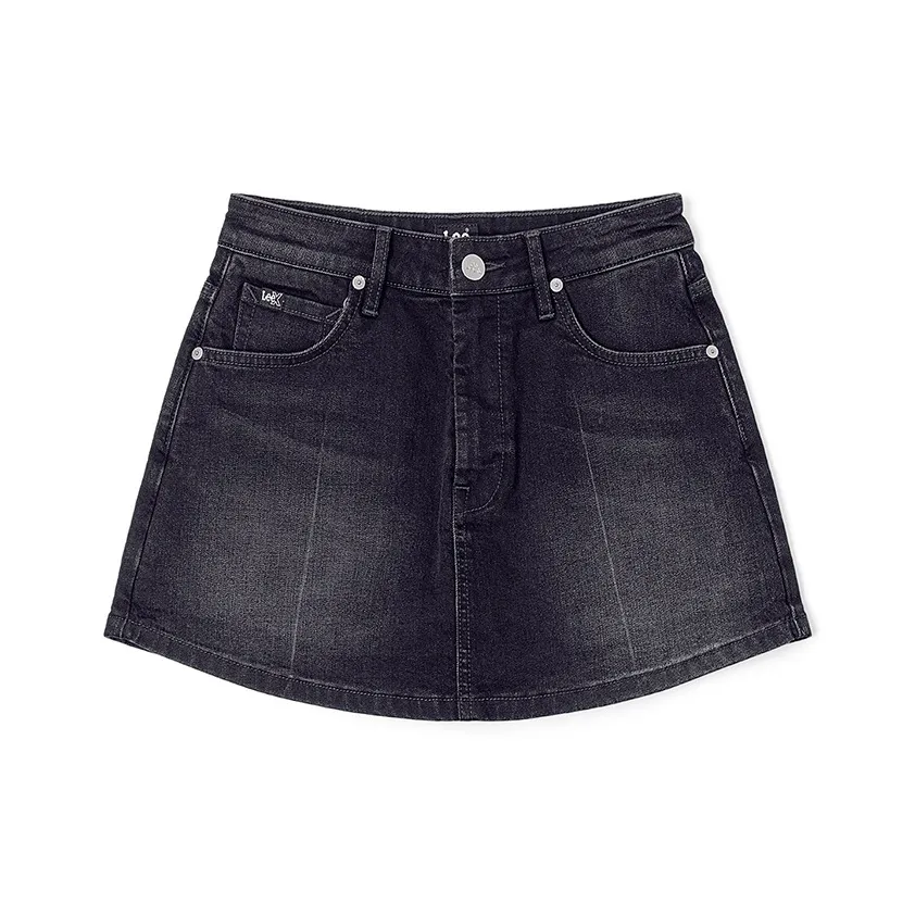 Женская джинсовая короткая юбка Lee co-branded модель черная и серая