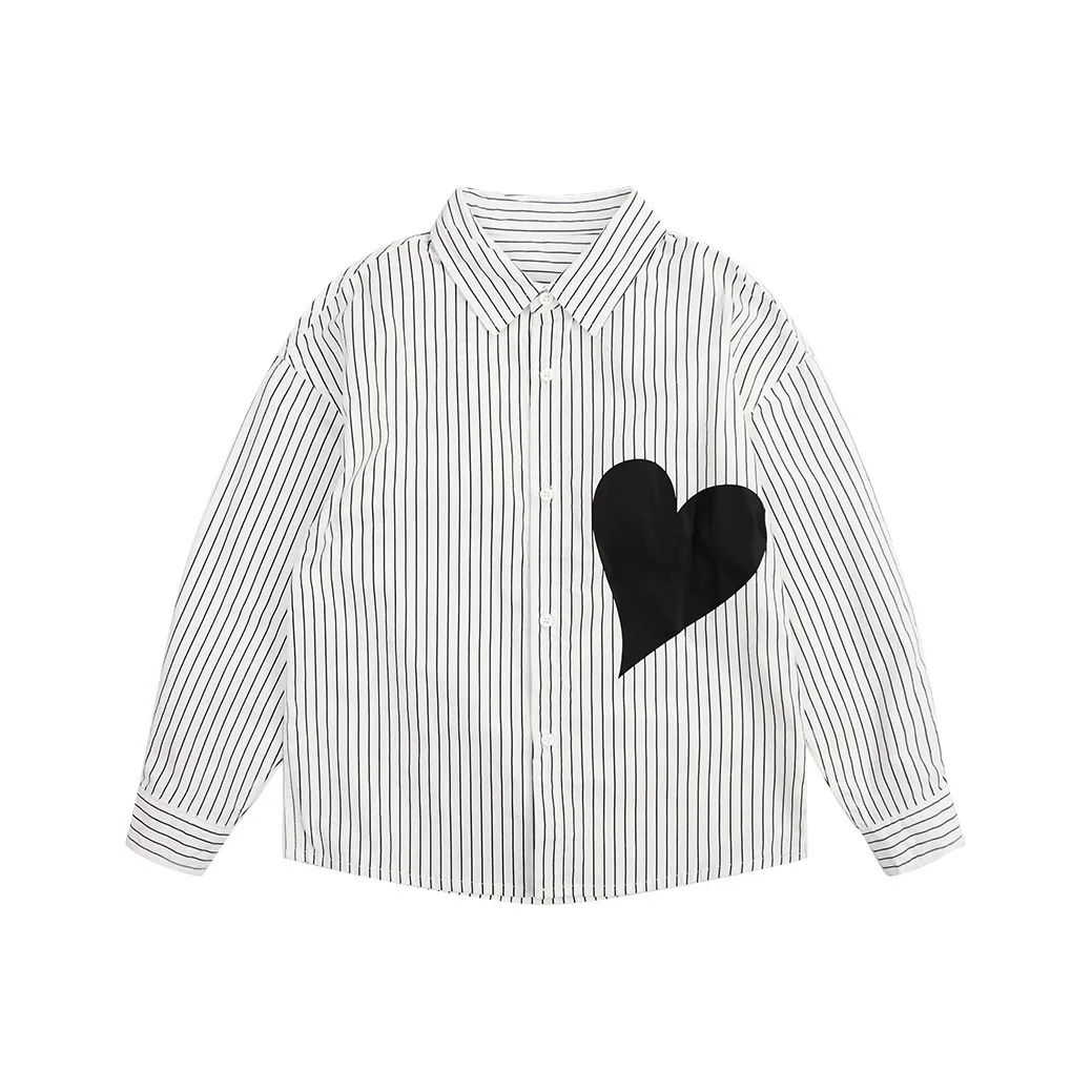 Pure and Good Рубашка Черно-белые полосы Подростки