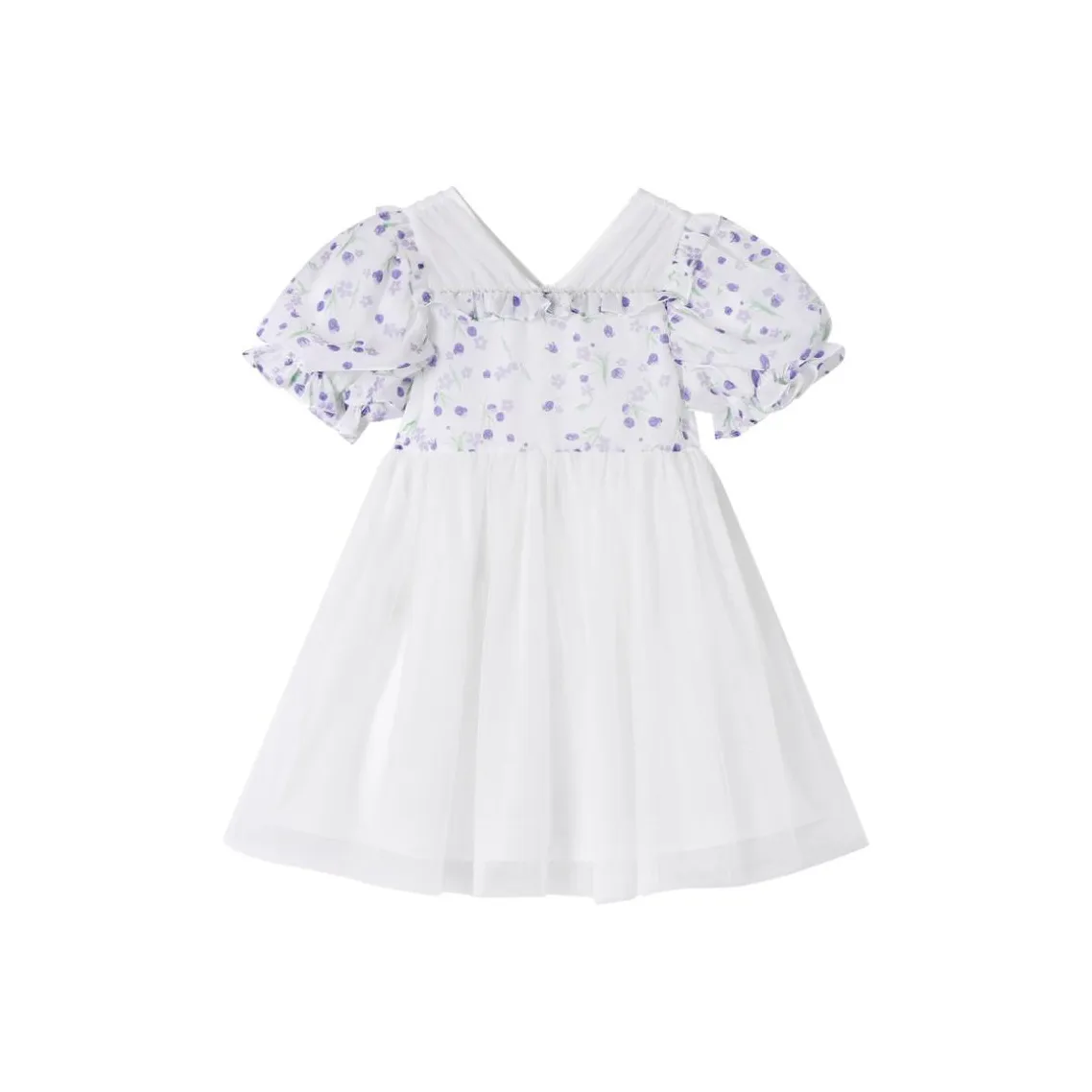 Annil Платье Белый Фиолетовый Цветочный Дизайн Детский