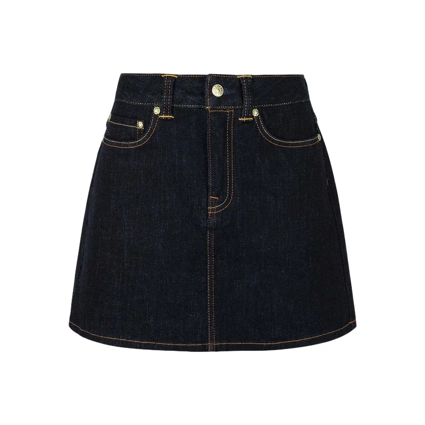 EVISU 2025 Spring Джинсовые короткие юбки Женские Джинсовый синий