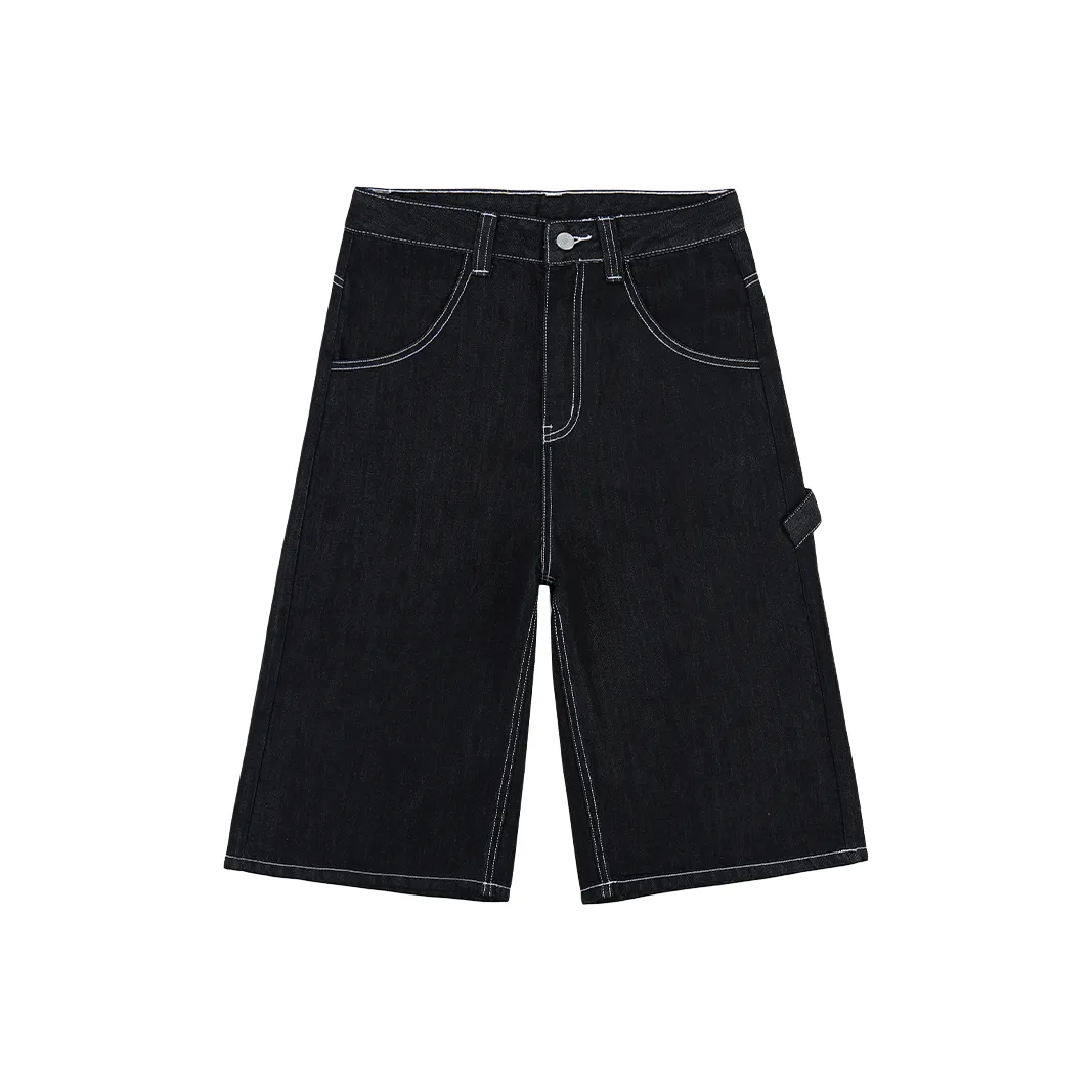 SHIJI Джинсовые шорты Женские Черный Золотой