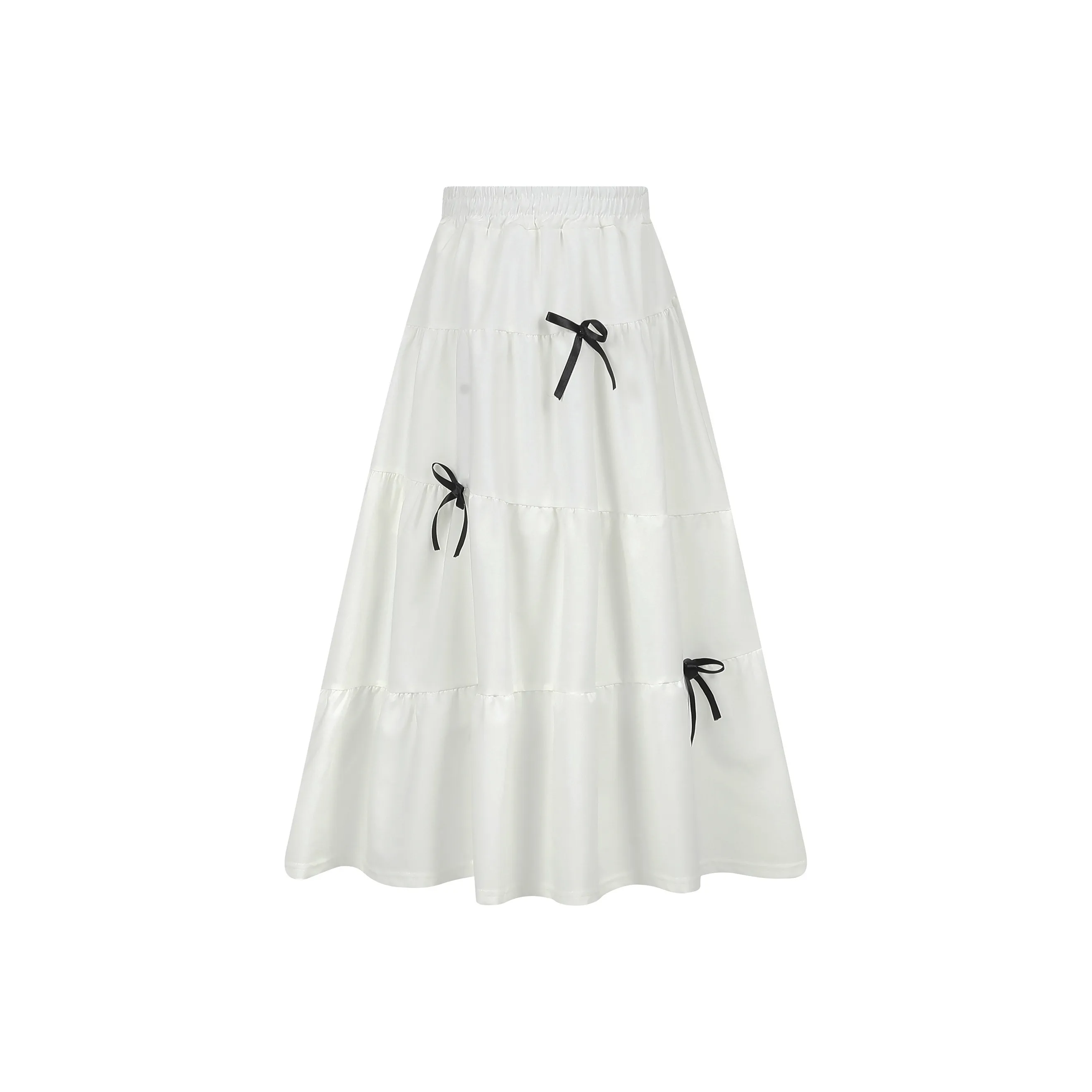 Pa33word Casual Long Skirt Women's Pure White Color