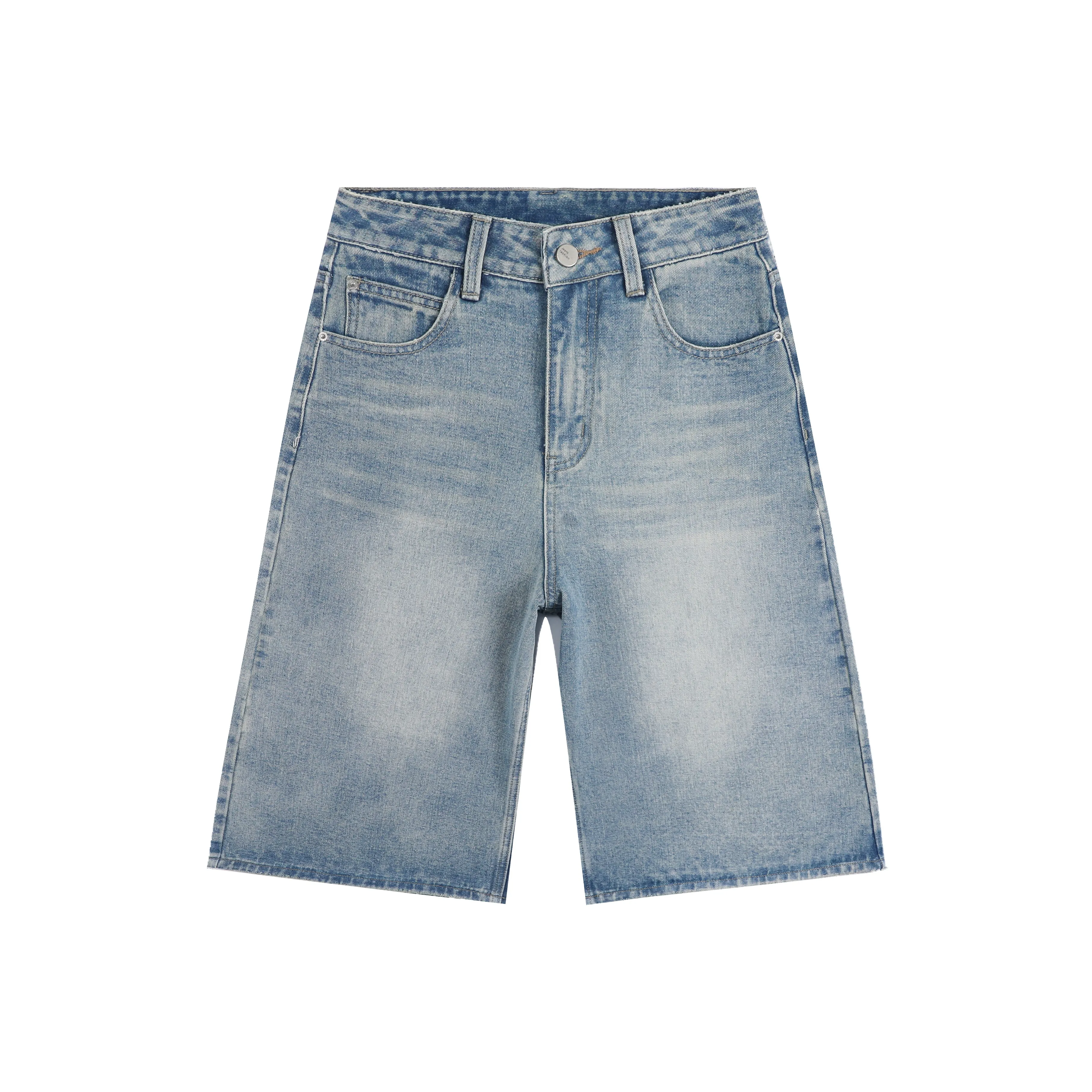 Розовые джинсовые шорты женские кремово-голубой