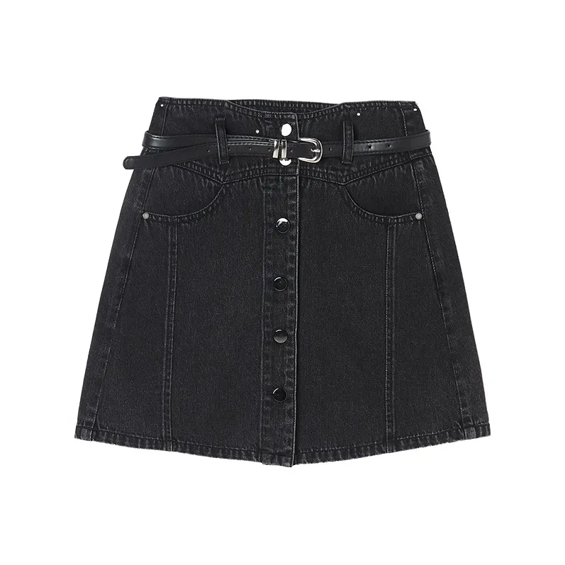 XIANGYING Denim Short Skirts Women's Black