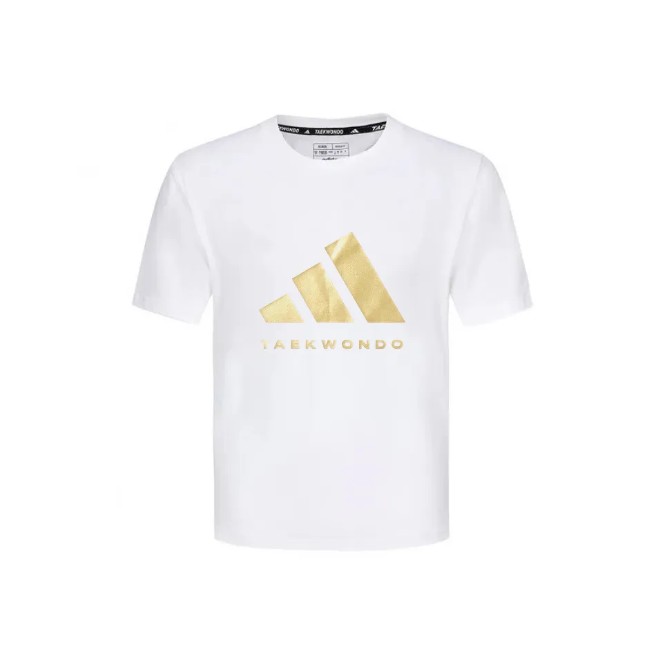 Adidas Короткий рукав T-рубашки Белый золотой для детей 3-7 лет