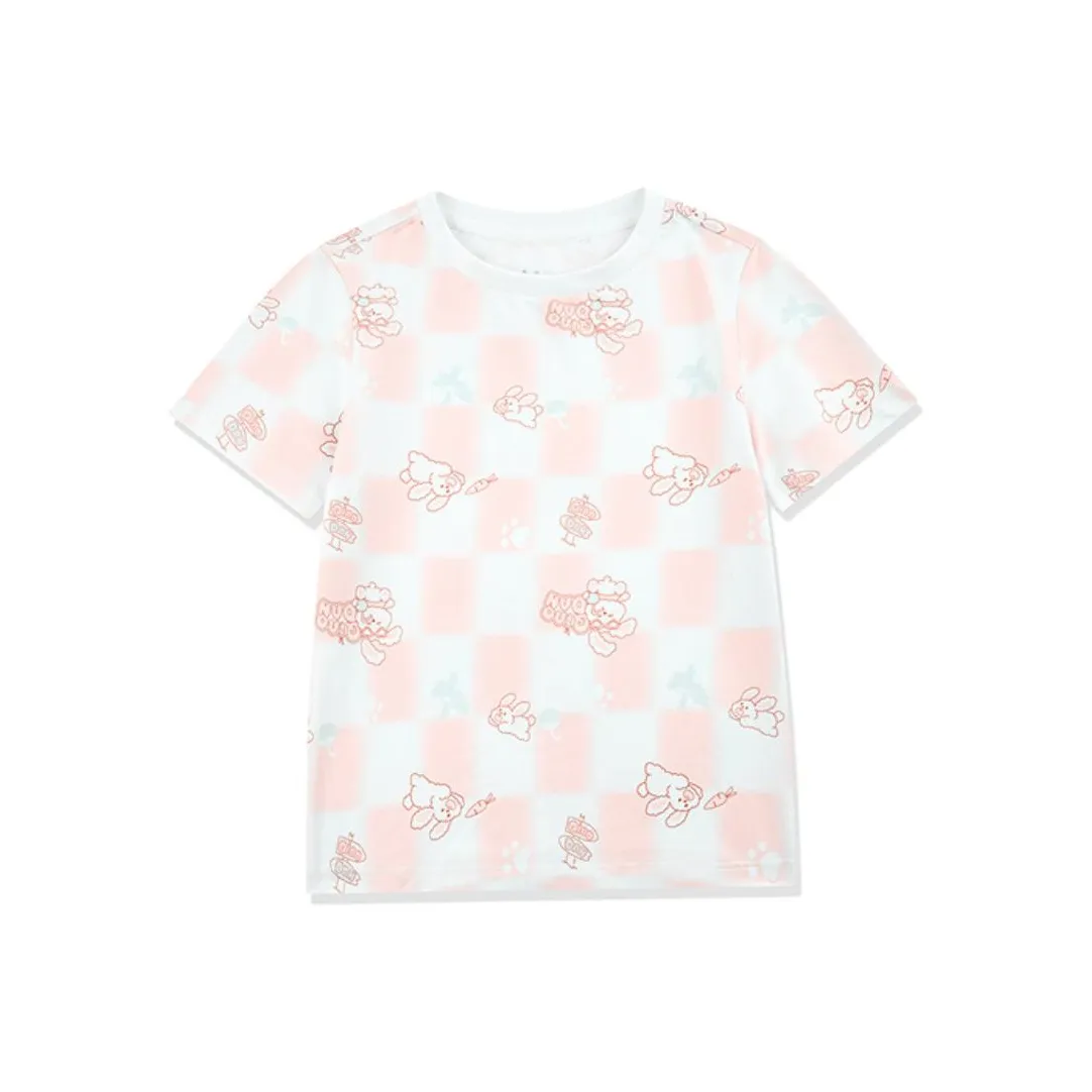 QIAODAN T-рубашка Oriole розовая с принтом по всей поверхности для детей 3-7 лет