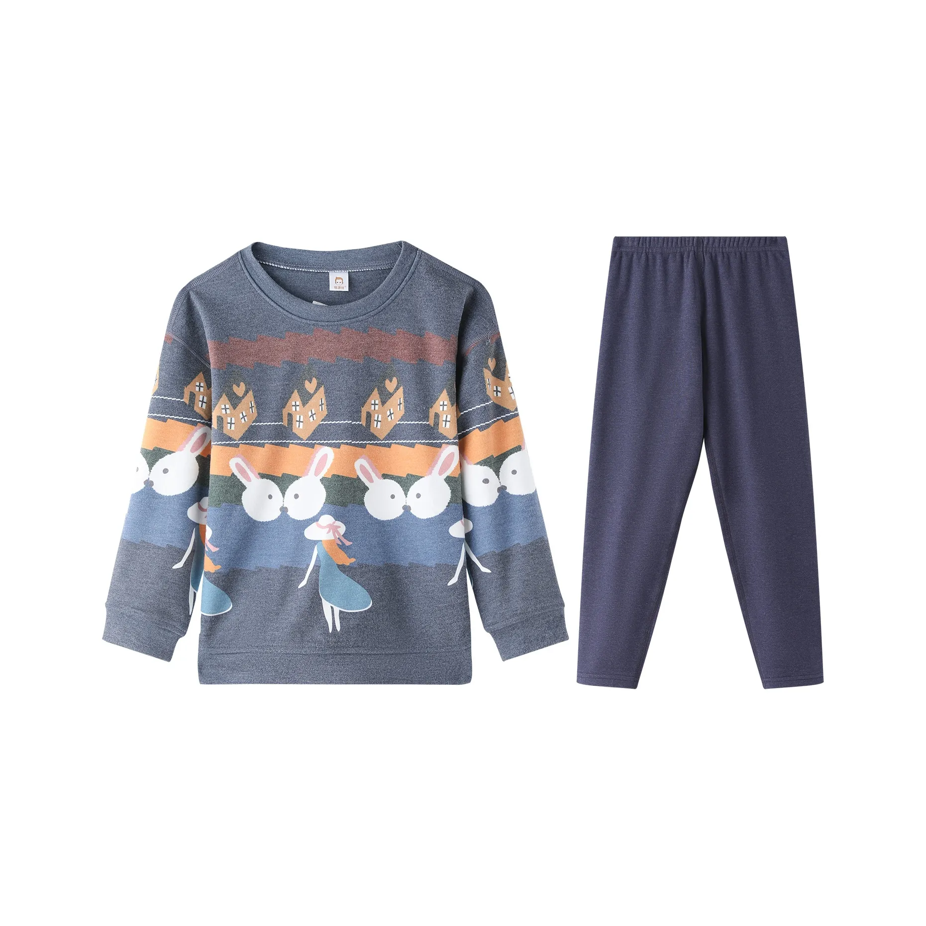 H YXIANG Детская одежда Термический круглый вырез худи и свитшоты с флисовой подкладкой повседневные штаны термический комплект для малышей