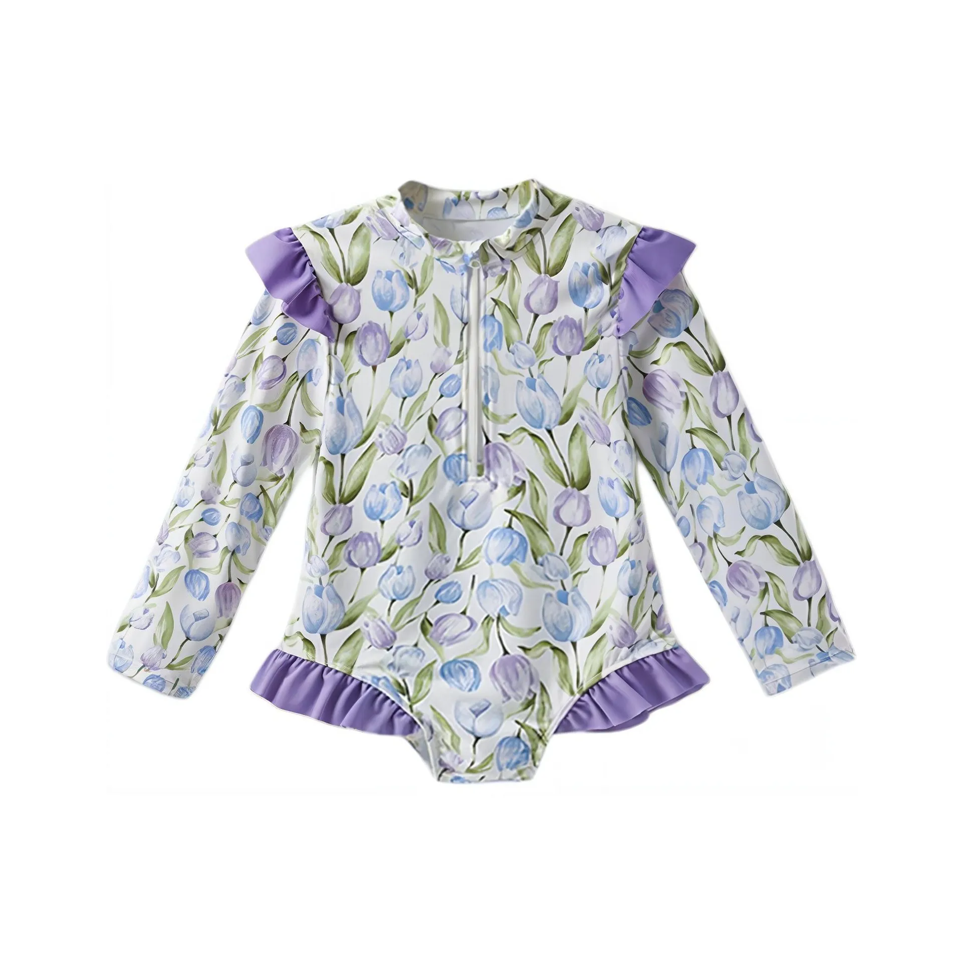 JELLYBABY Детский купальник белый с цветами для подростков