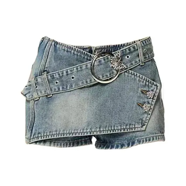 FOCOS STUDIO Джинсовые короткие юбки Женские Blue