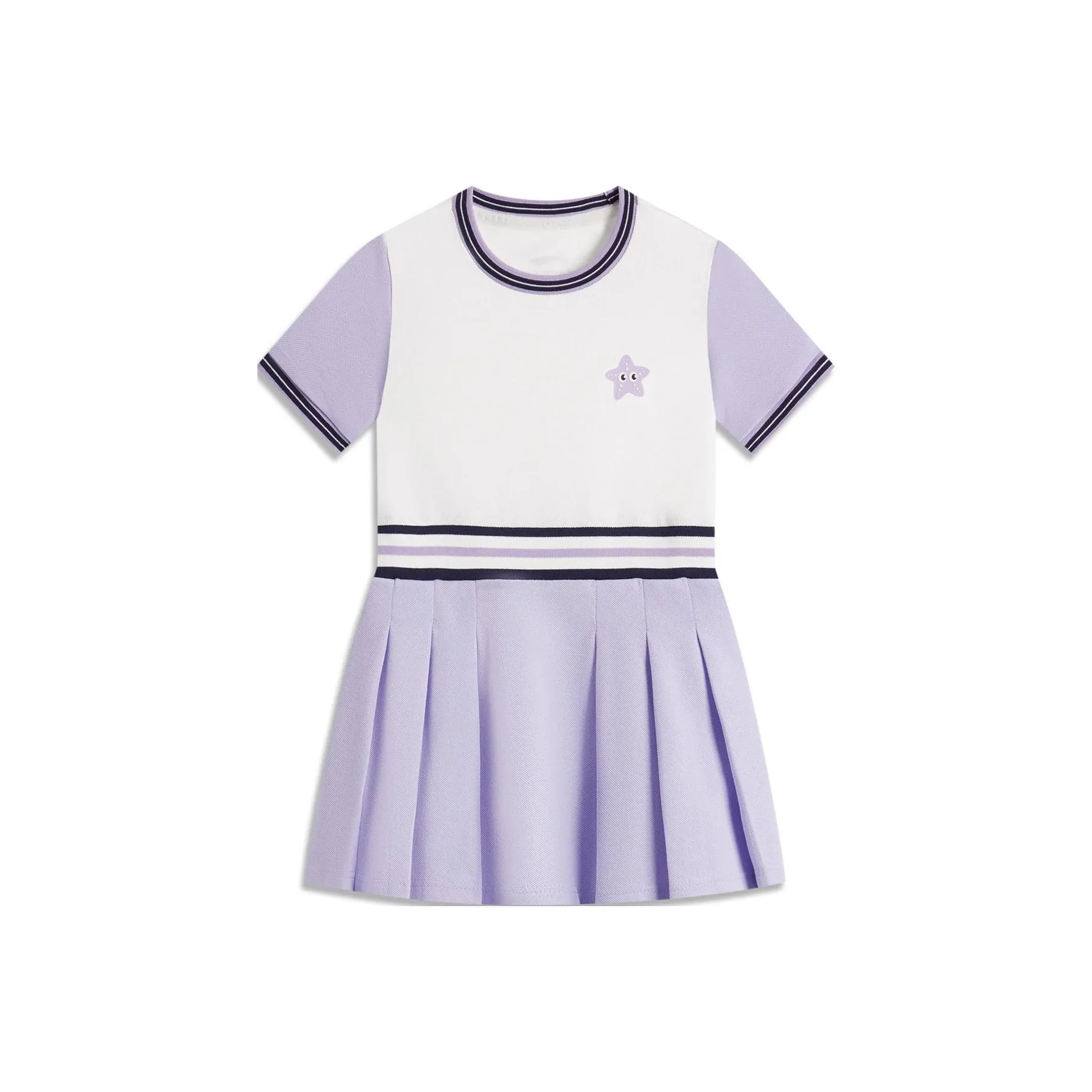 LINING YOUNG Детское платье Sports Life Collection Светло-сиреневый фиолетовый с молочно-белым для детей 3-7 лет