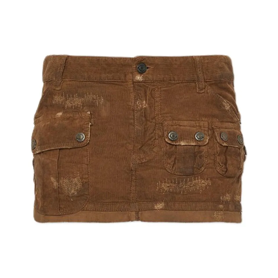 DSQUARED2 Corduroy Cargo Mini Skirt