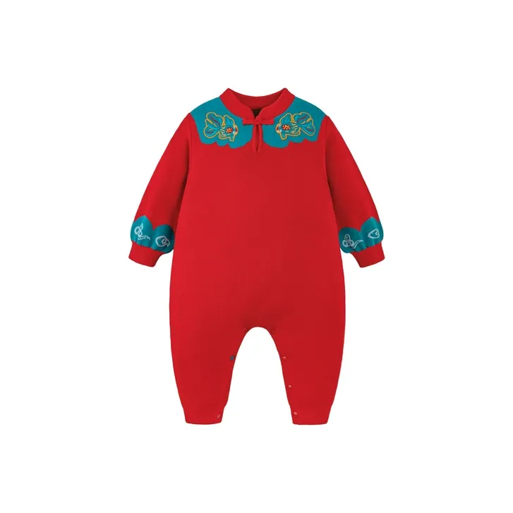 Mini Bala Мини BALABALA Комбинезон Китайский Красный для Малышей и Детей