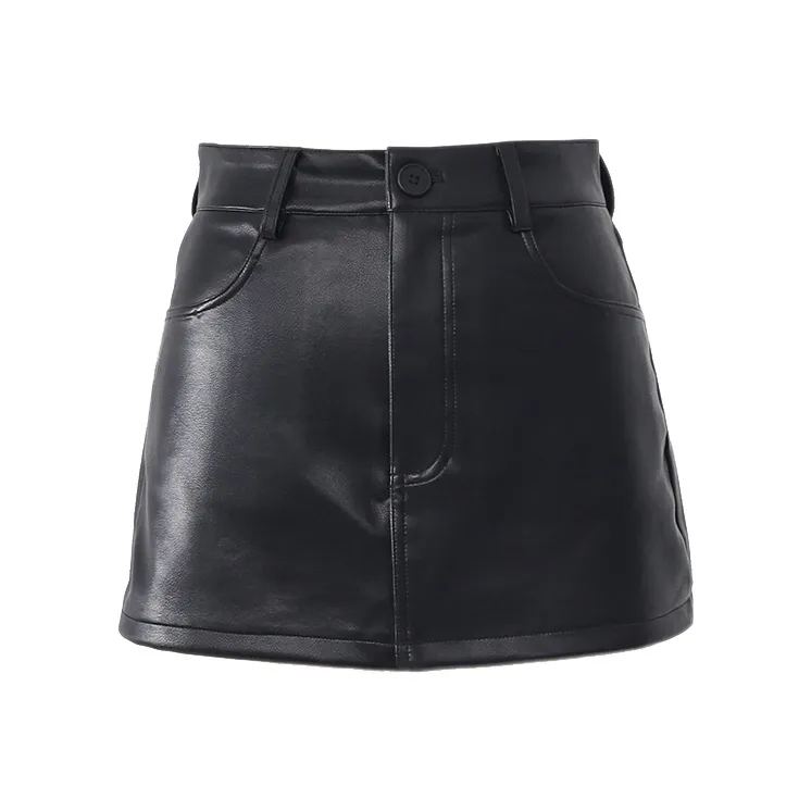 MJB Leather Short Skirts Women's Black