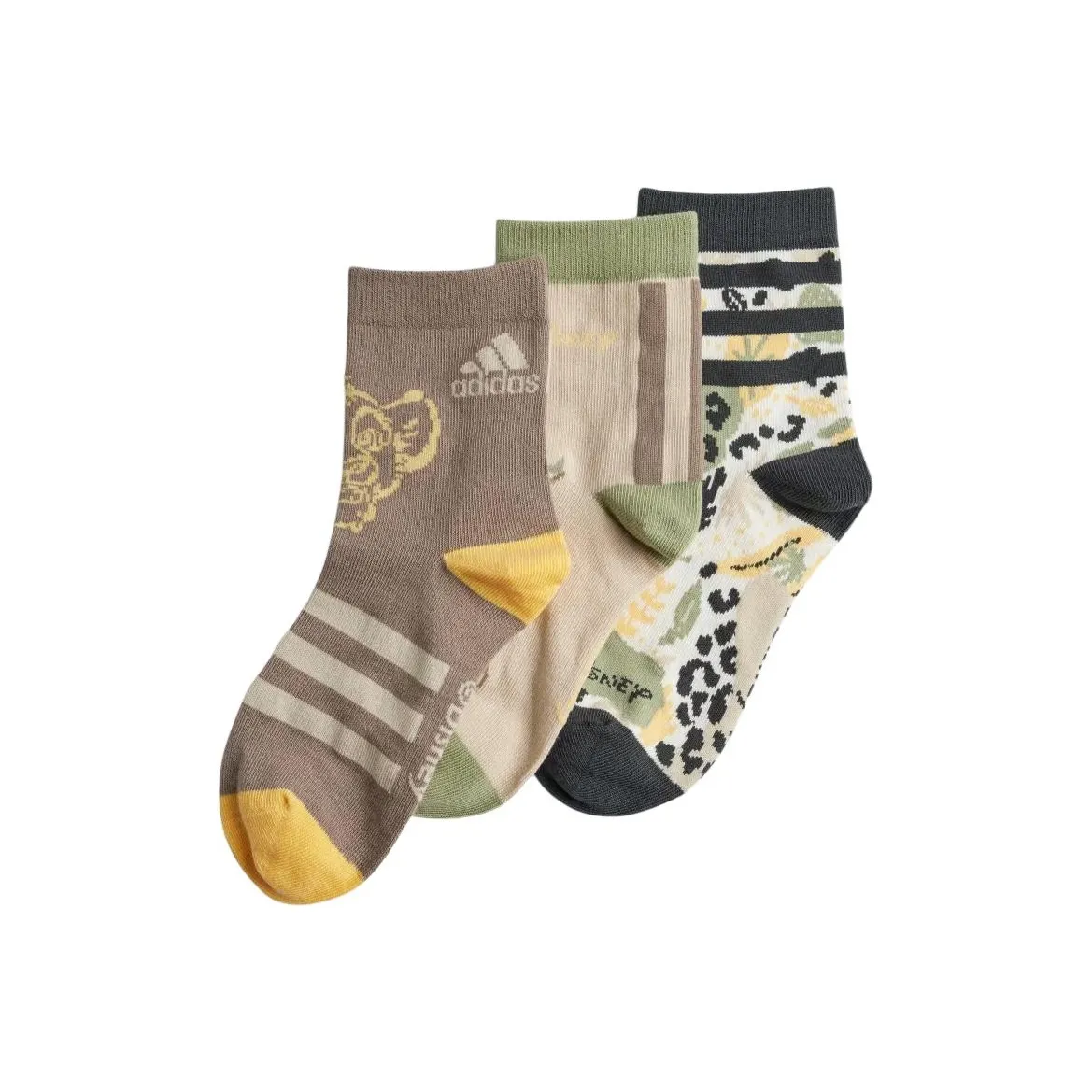 Adidas Носки 3 упаковки Simple Коричневый Мел Белый Чудо Бежевый Детский