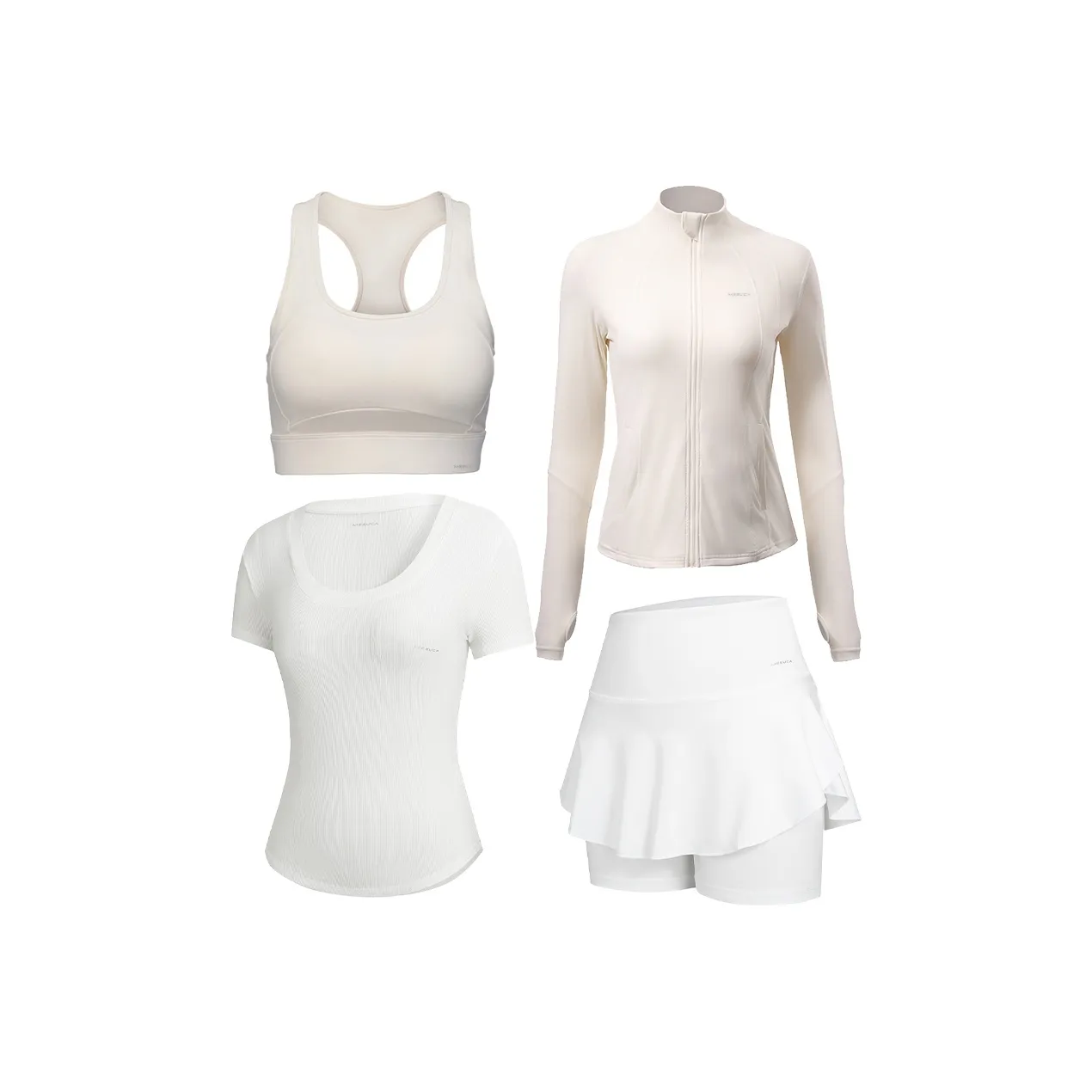 MESUCA Fitness Set Women's Four Piece Set White