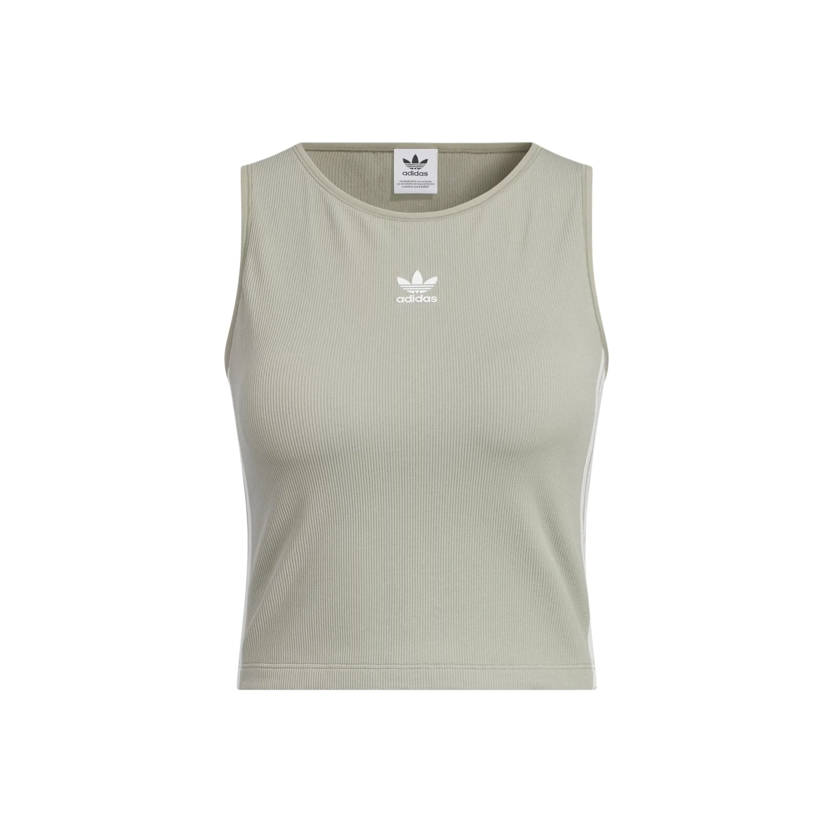 Adidas Originals 3 Stripes Pebble Silver Gray Женские Спортивные Майки Без Рукавов