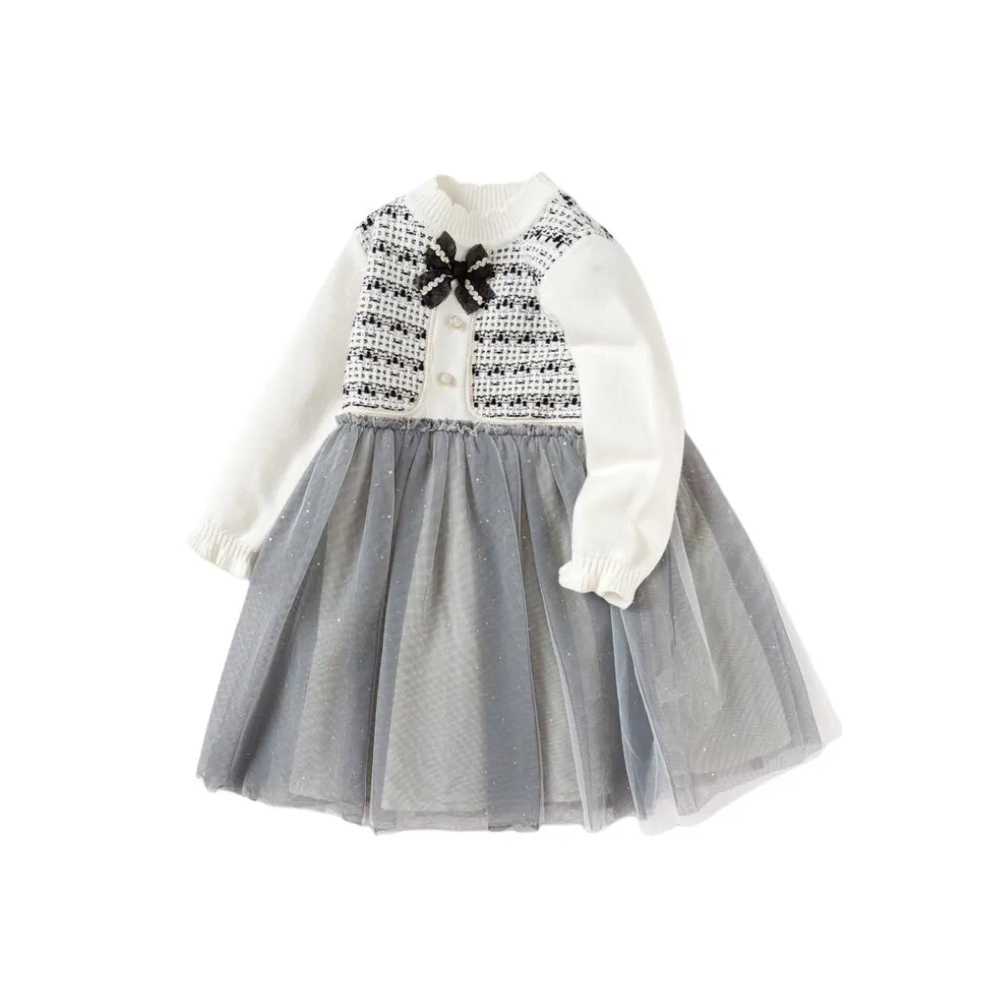 BALABALA Платье Черный Белый Тон Дети Возраст 3-7 Лет