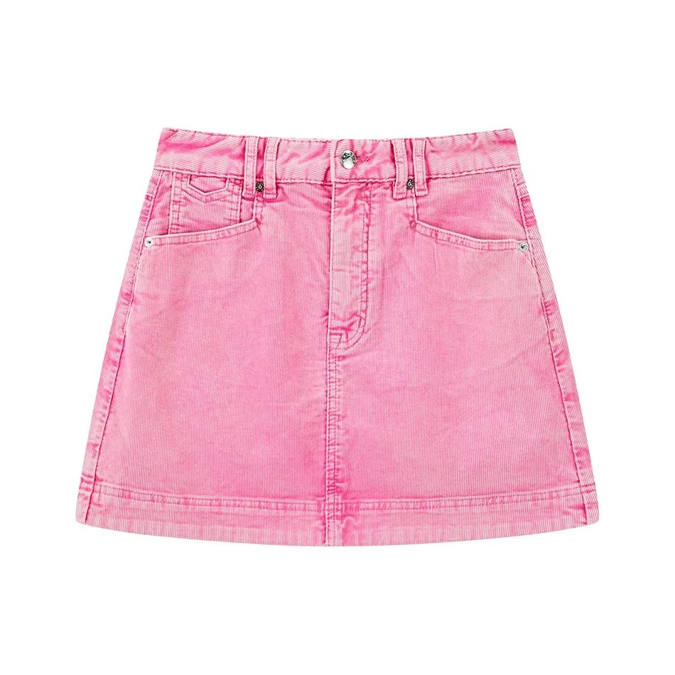 PEACEBIRD Джинсовые короткие юбки Женские Розовый