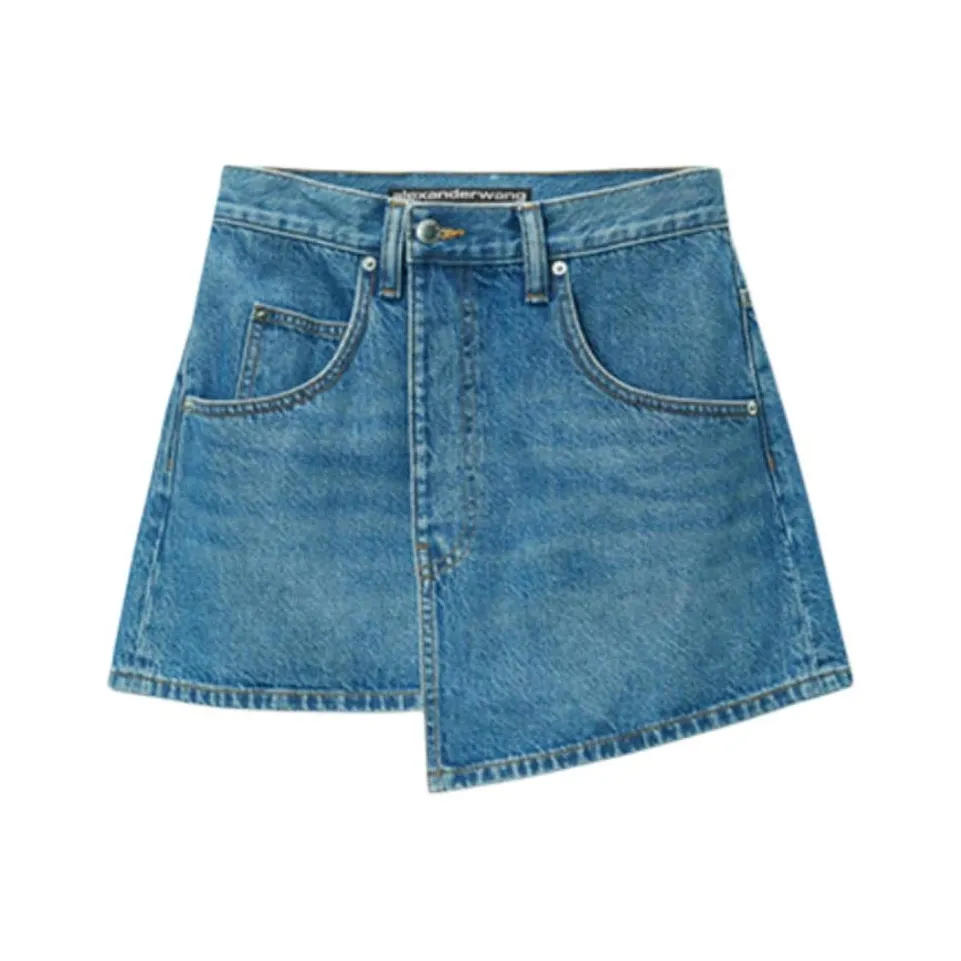 Alexander Wang SS25 Джинсовые короткие юбки Женские Темно-синий