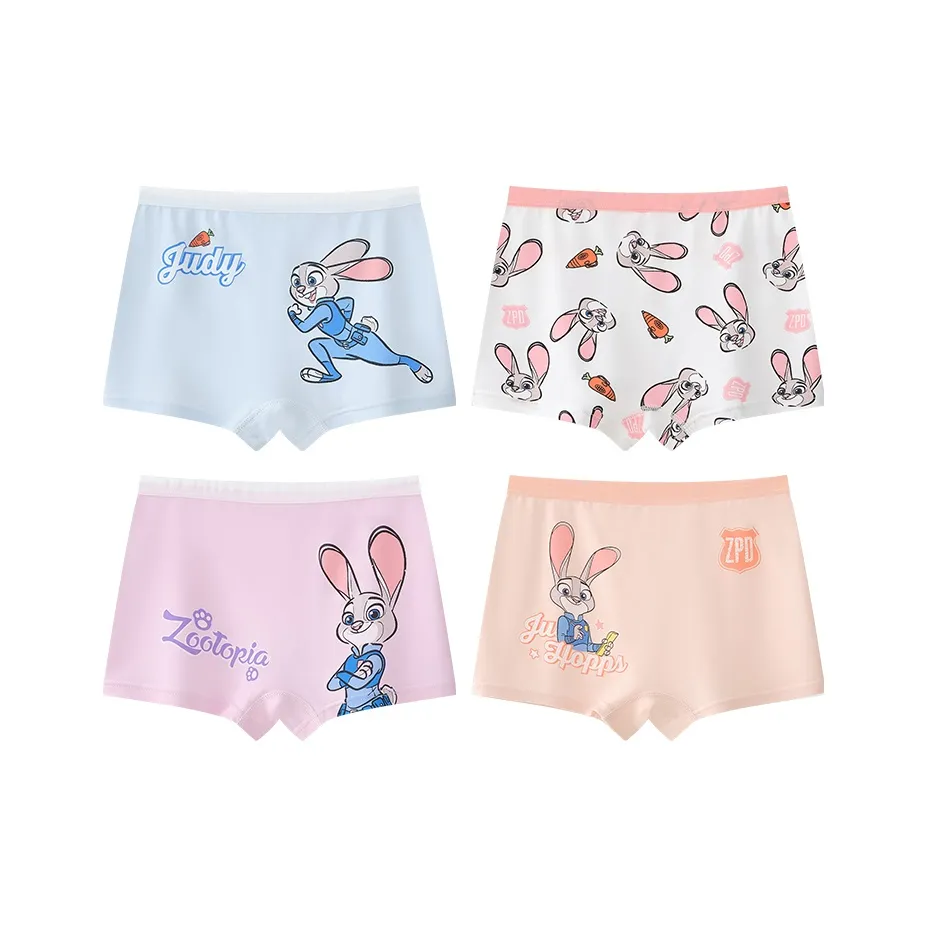 Disney 4 шт Светло-синий + Светло-розовый + Белый + Светло-оранжевый Детское нижнее белье