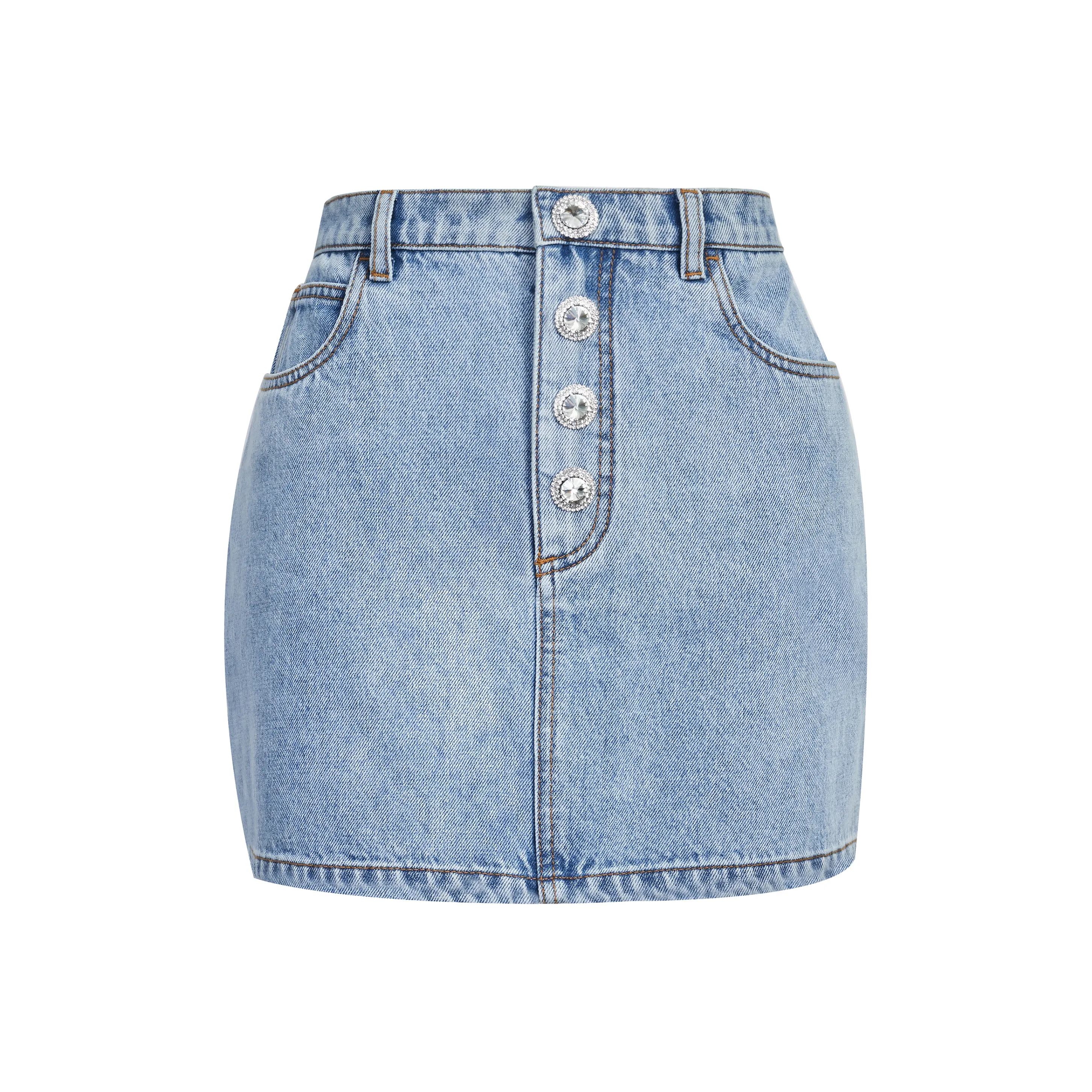 ANN ANDELMAN Denim Short Skirts Women's Blue