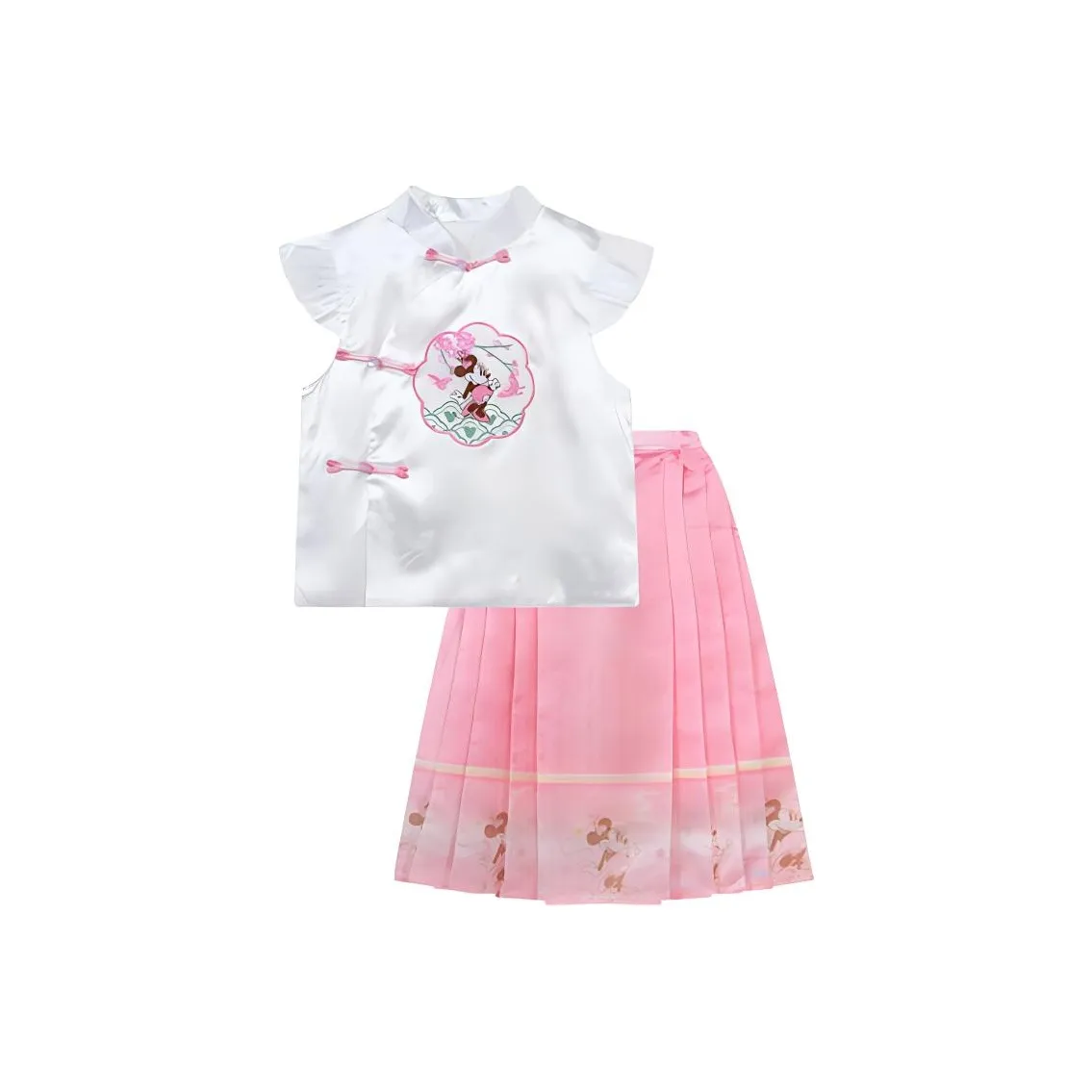 Disney Комплект с юбкой Бело-розовый для детей 3-7 лет