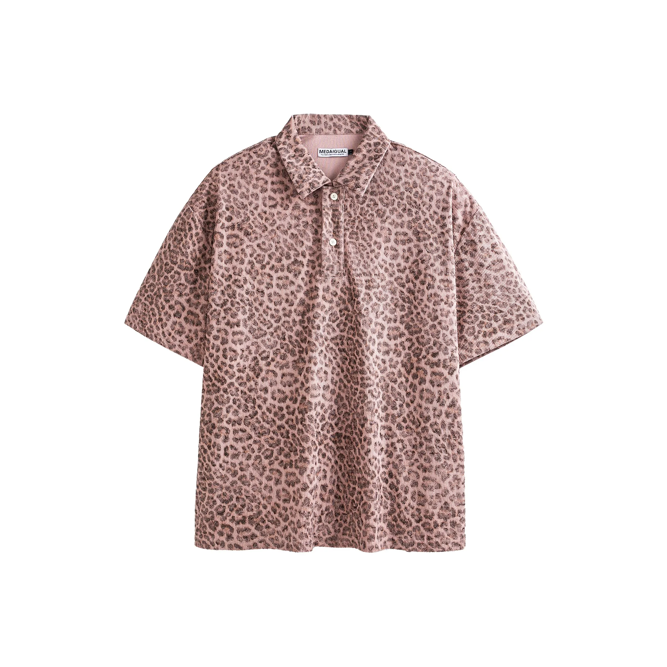 ME DA IGUAL Розовый леопардовый принт Унисекс Футболка