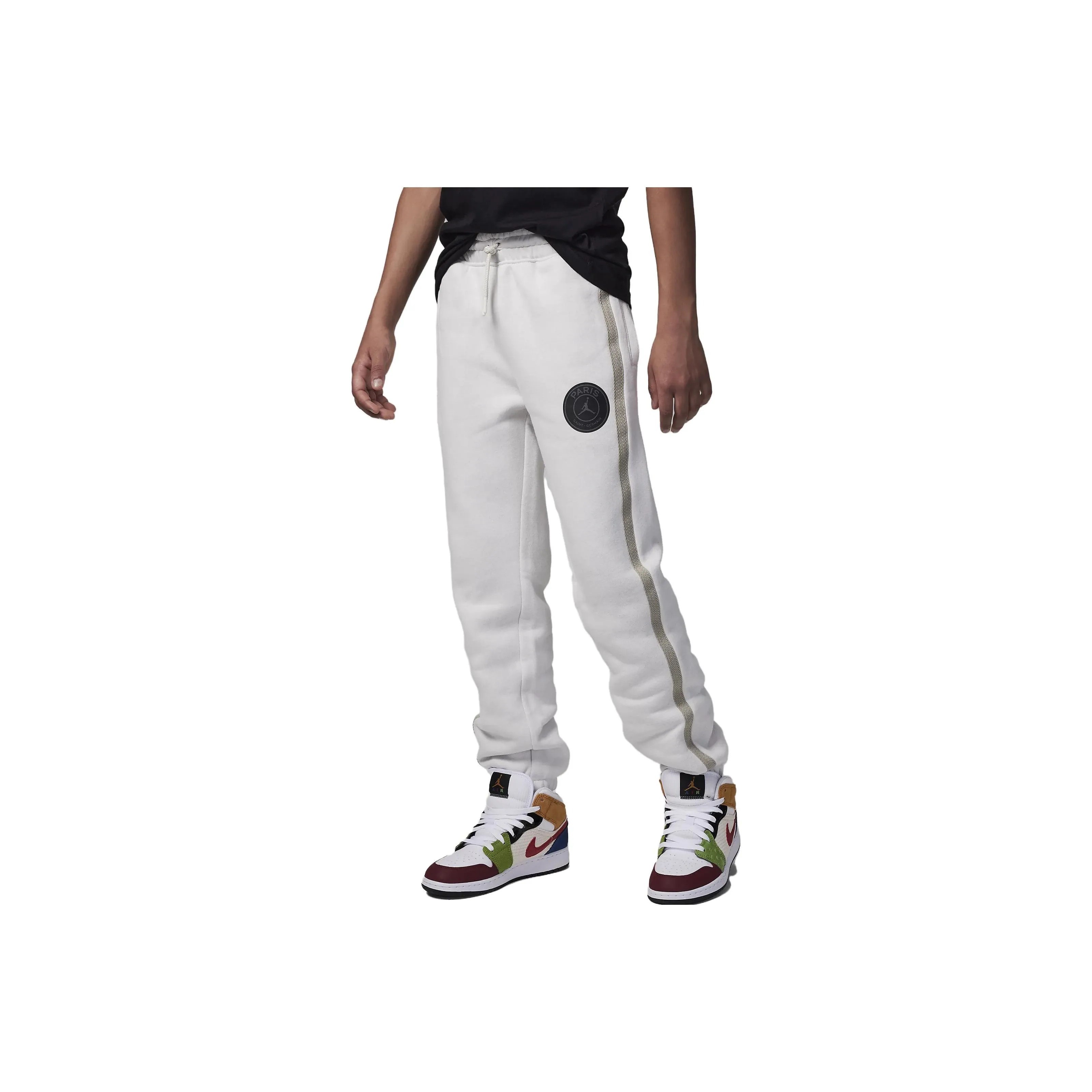 Jordan Paris Saint Germain Детская одежда PARIS SAINT GERMAIN Флис Брюки Вязаные Тренировочные Штаны Белый Детский