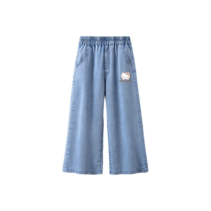 Хелло Китти Джинсы Галстук F Цвет колодца Behaved K Джинсовый светло-голубой Дети Возраст 3 7 Лет