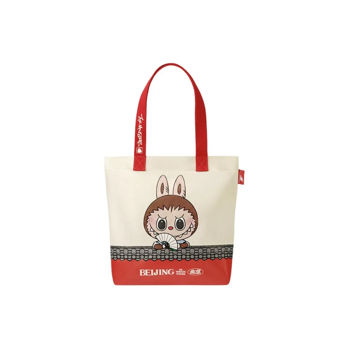 POP MART Коллаборация Edition Полиэтилен Тоут Сумка Сумка для покупок Сумка Сумка через плечо Женская Белая и Красная