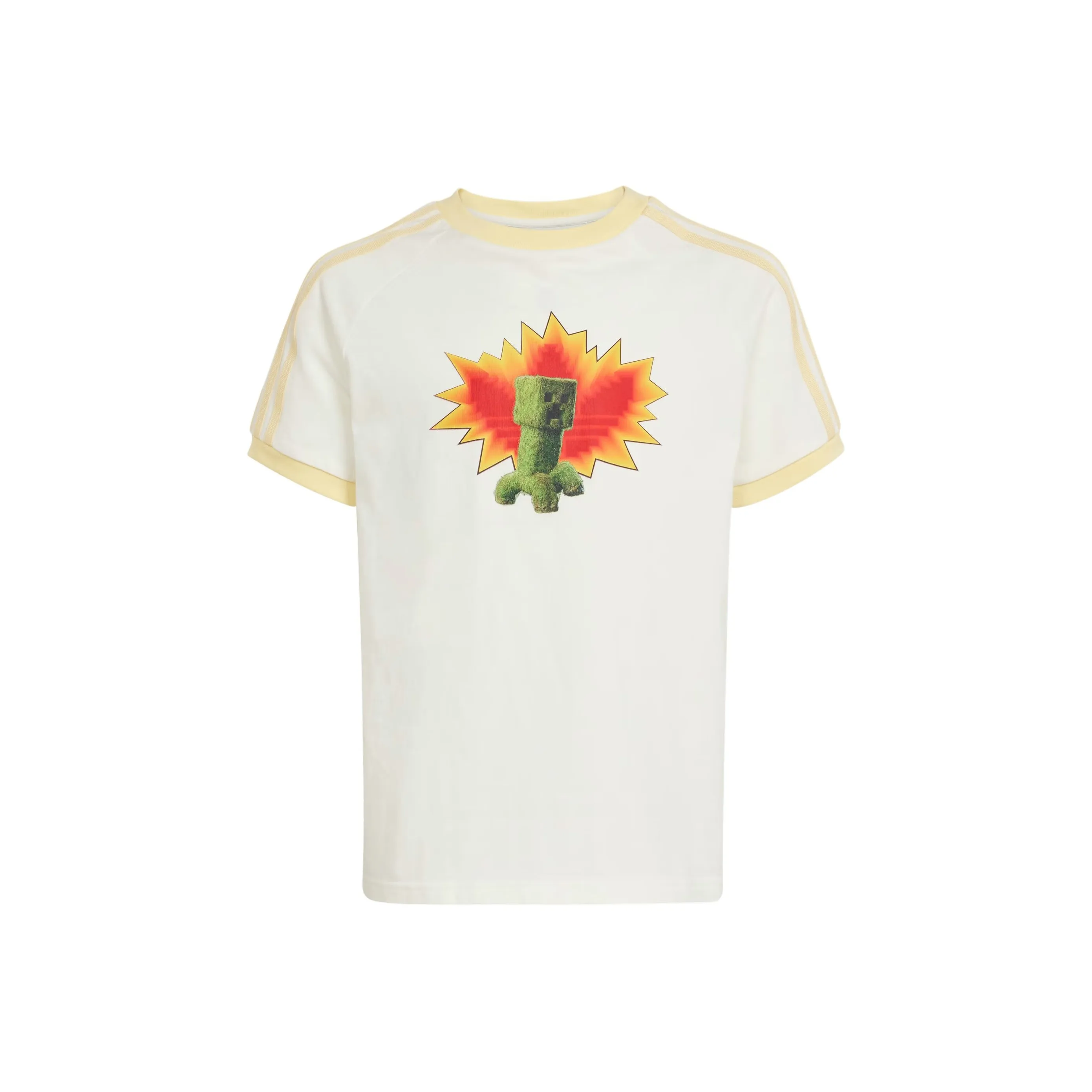 Adidas Originals X Minecraft Графическая футболка T-рубашка Серый Белый Близкий к Желтому Подростки