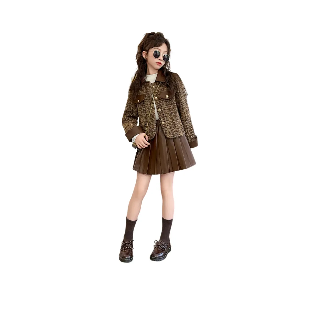 Yomi House Комплект с юбкой Коричневый Подростки