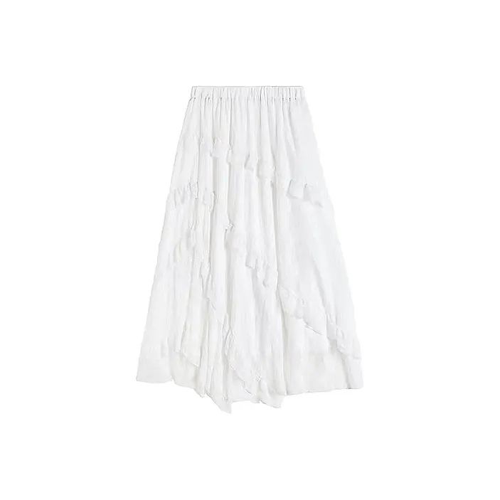 KYKW Повседневный Длинный Юбка Женская Белая