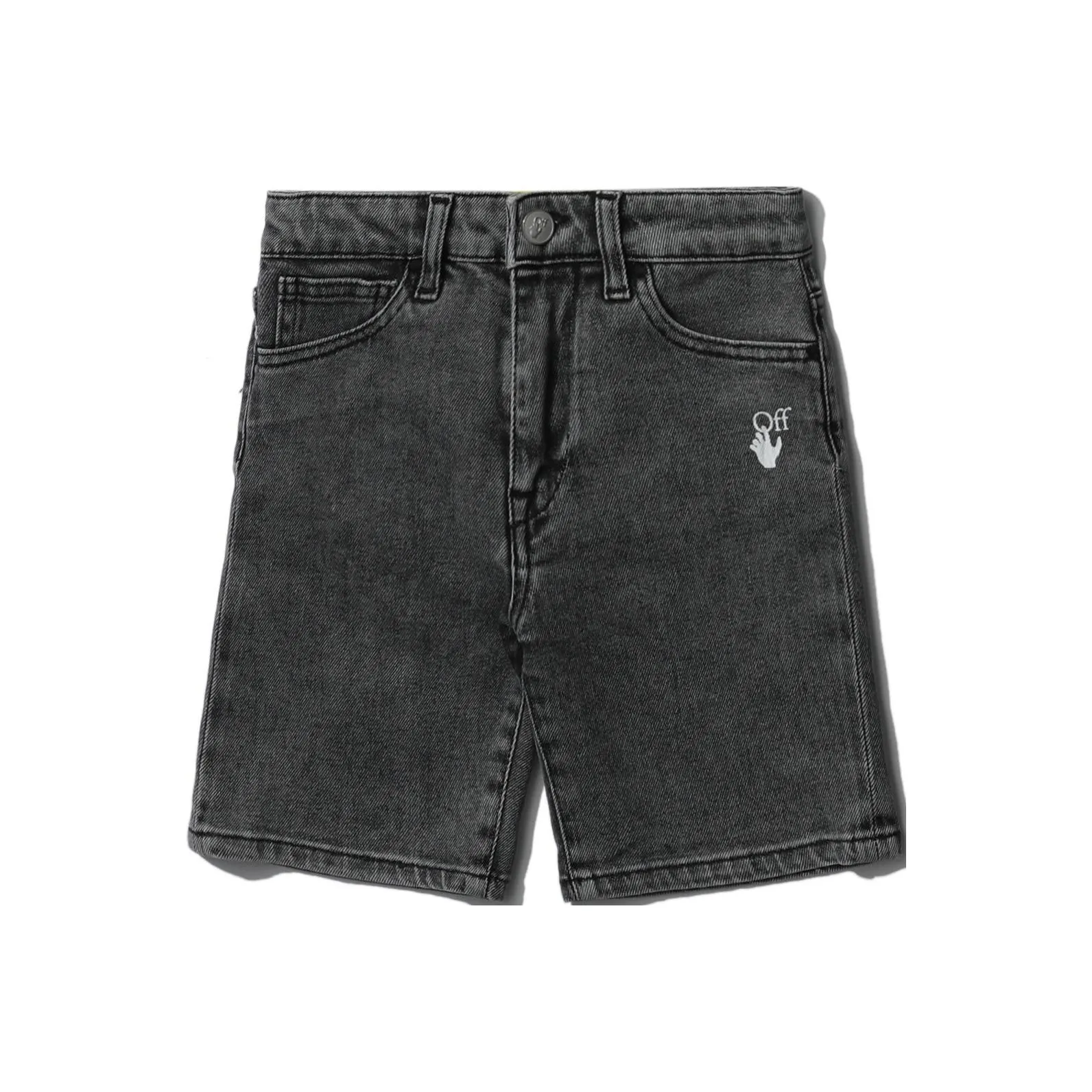 Off Белый деним Шорты Женские Черный