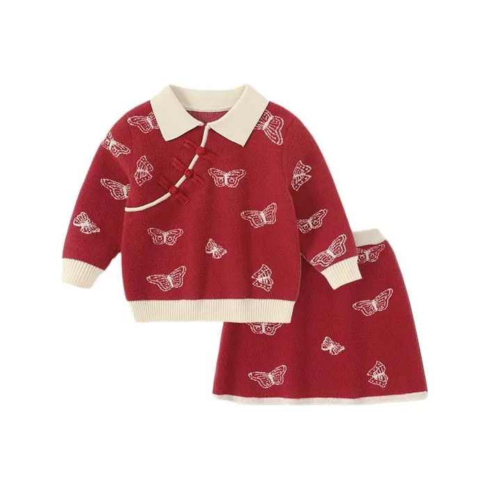 Детский комплект JELLYBABY с юбкой бордового цвета