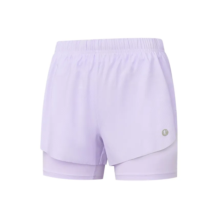 QIAODAN Бег Шорты Женские Frosty Purple С принтом
