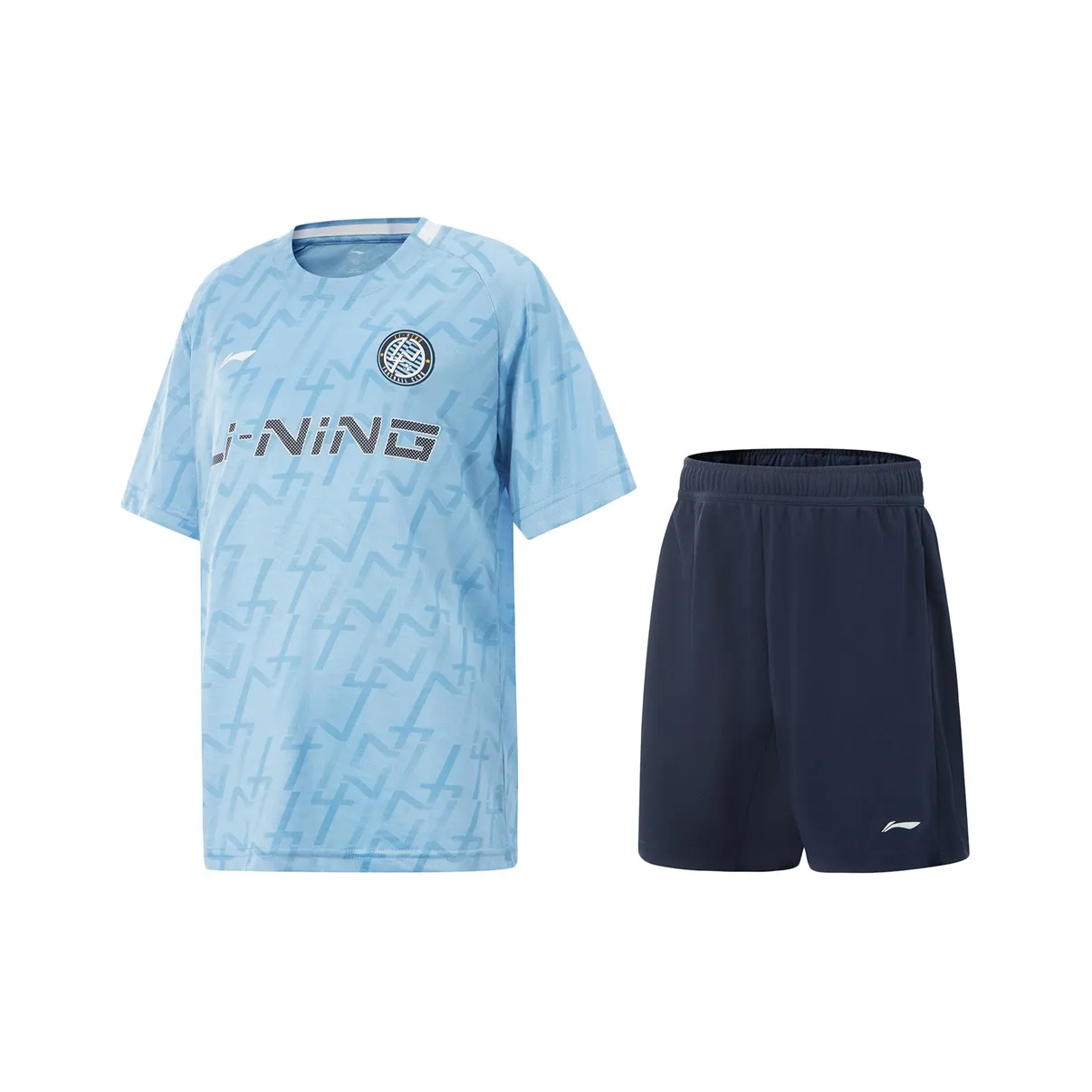 LINING YOUNG Повседневная спортивная одежда Football Комплект Футбол Топ С принтом по всей поверхности Sea Китово-синий Шорты Темно-морской синий Подростки