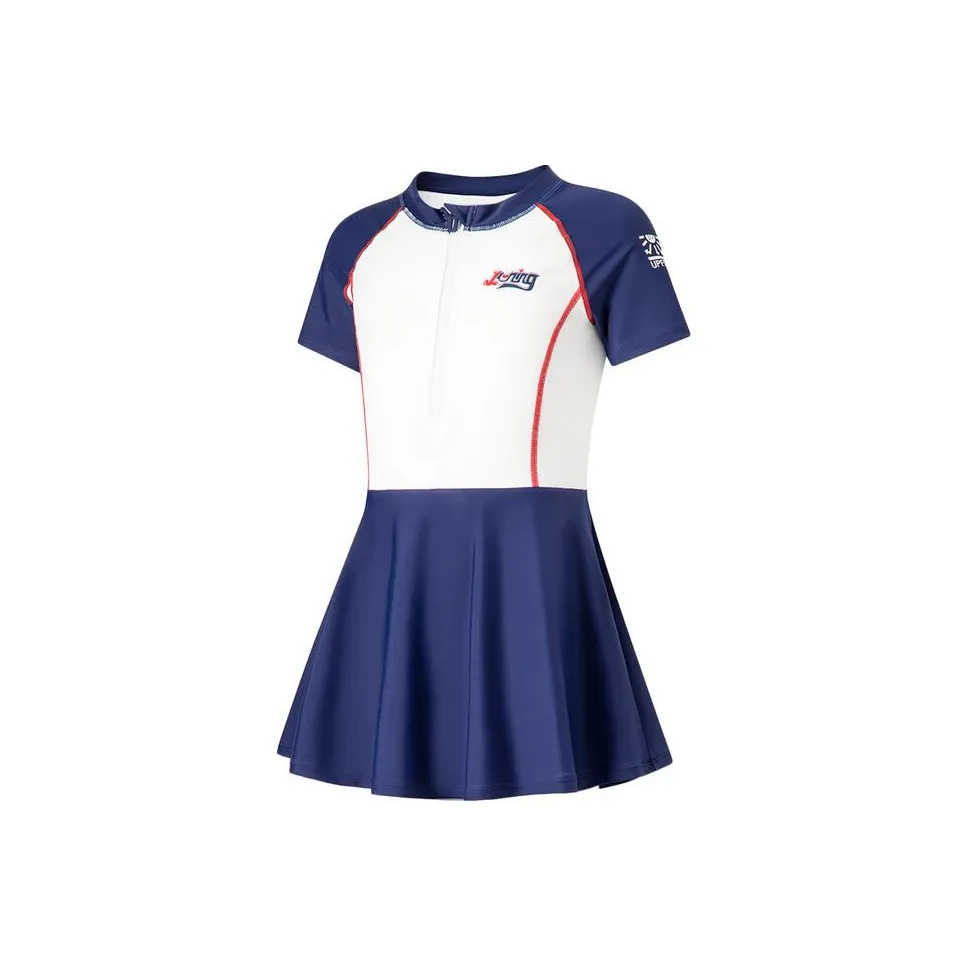 LINING YOUNG Детский купальник Темно-фиолетовый Синий Стандартный Белый Детский