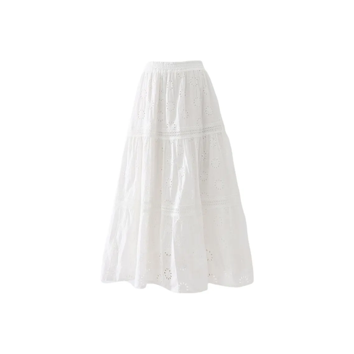 Kazakhstan Повседневный Длинный Юбка Женская Белая