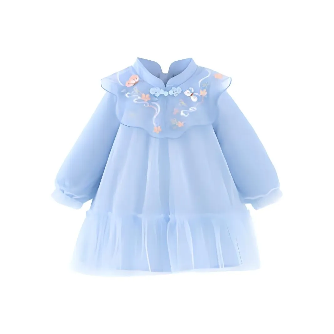 Mini Bala Платье Розово-синий для детей 3-7 лет