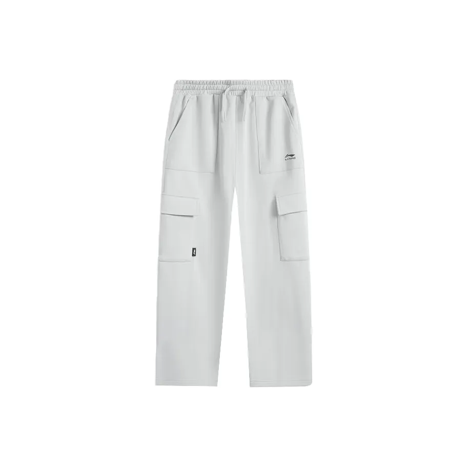 LINING YOUNG Вязаные тренировочные штаны спокойный серый