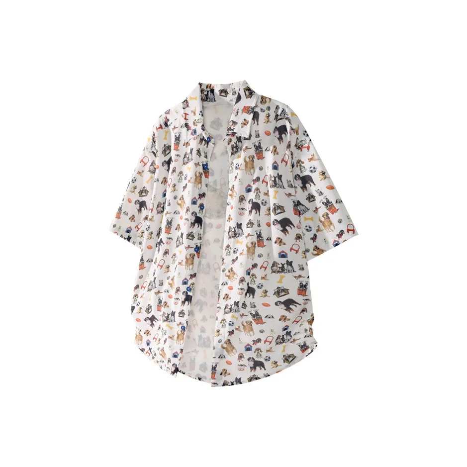 ArcaneFunk Щенок Белый Унисекс Рубашки
