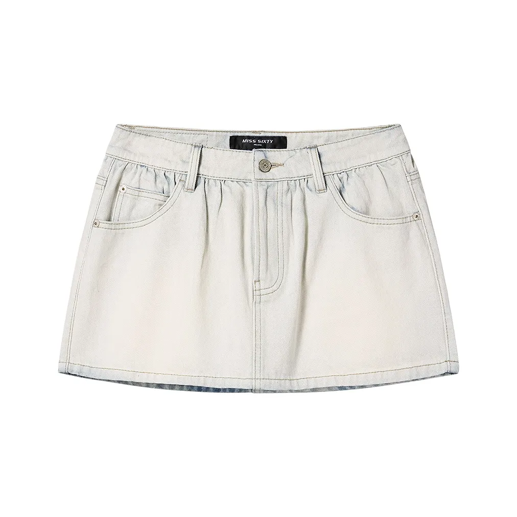 Miss Sixty Джинсовые короткие юбки Женские Светло-синий